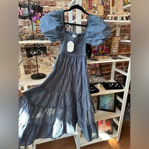 Alter’d State blue puffy sleeve dress medium